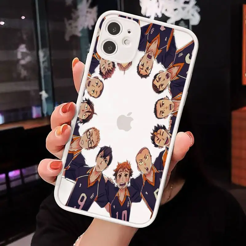 

Haikyuu Anime Volleyball Phone Case matte transparent For white iPhone 7 8 x xs xr 11 12 pro plus max mini Clear Funda