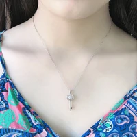 Enchanting 925 Silver Moissanite Key Necklace 2