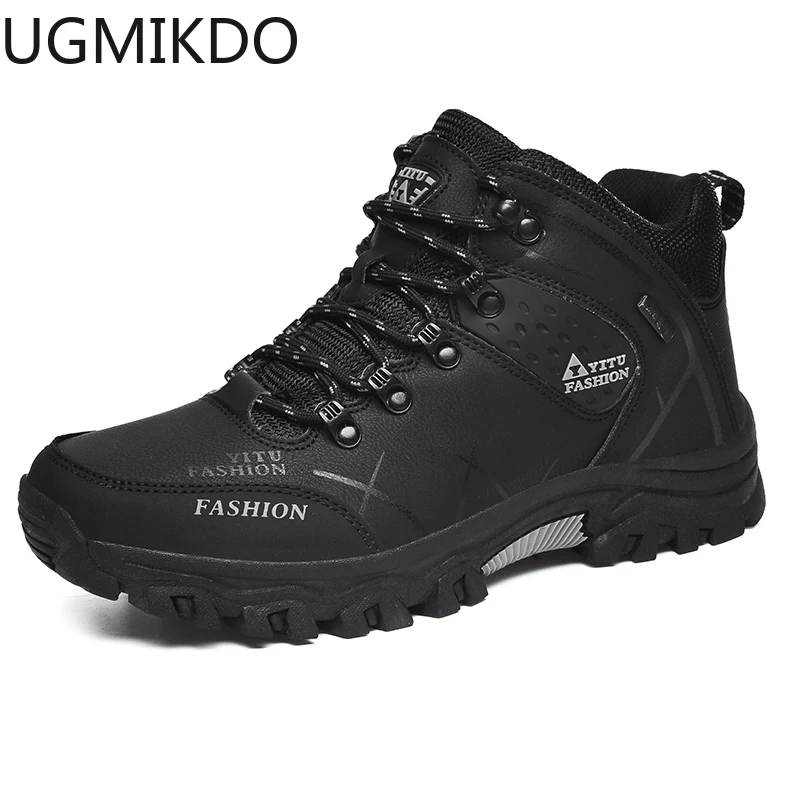 

Winter Hiking Shoes Men Snow Boots Anti-collision Leather Sneakers Waterproof Keep Warm Men's Casual Boots