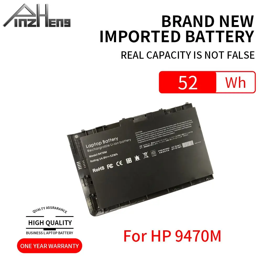 Pinzheng-bateria para Laptop Compatível com hp Elitebook Folio Série Porcelana Bt04xl Ba06 687517- 1c1 14.8 9470m