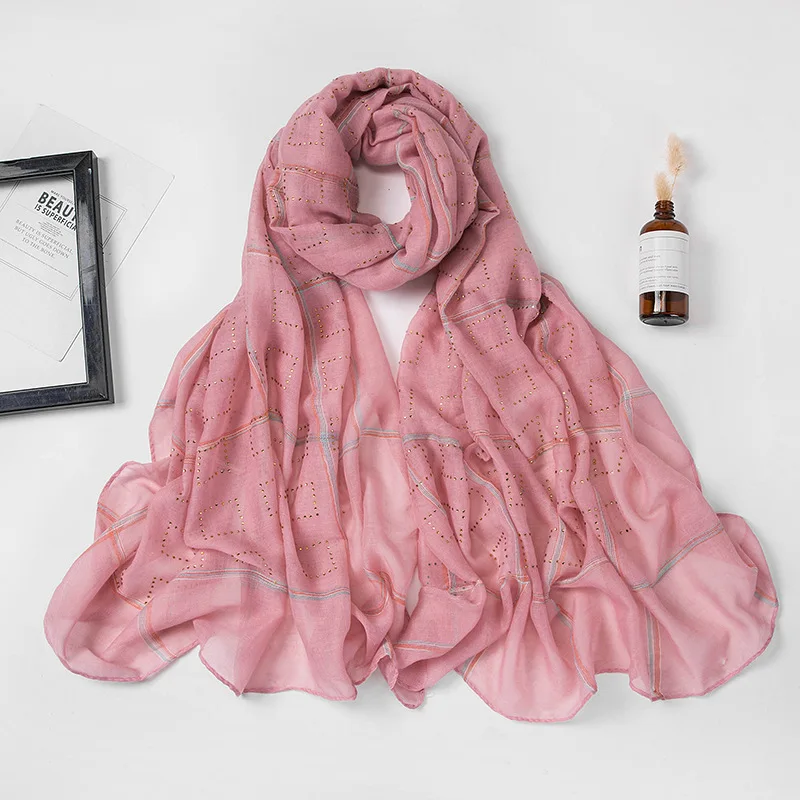 Модная исламская женская шаль с золотыми морщинами хиджабы шарфы Арабский Дубай