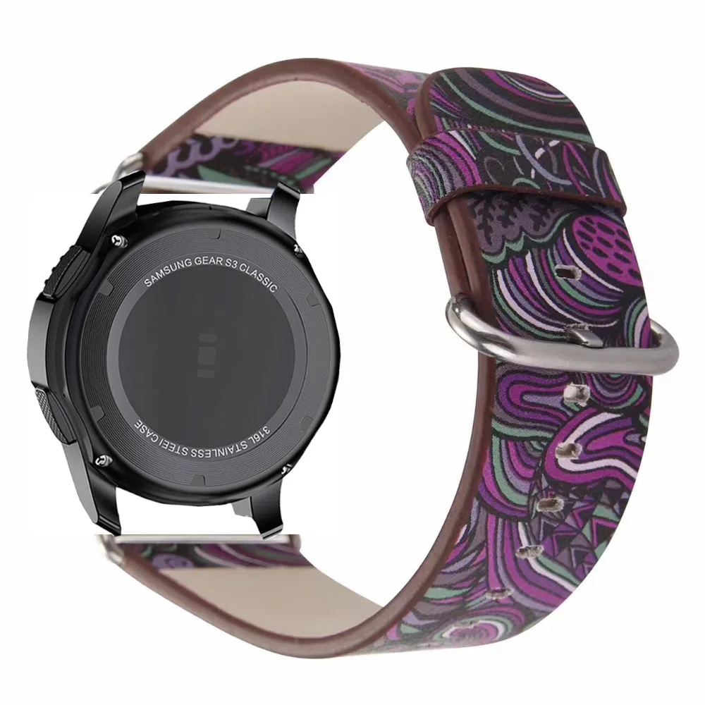 Ремешок Национальный 22 мм для Huawei GT2 honor magic amazfit 3 2 GTR кожаный браслет pace Ticwatch S S2 pro