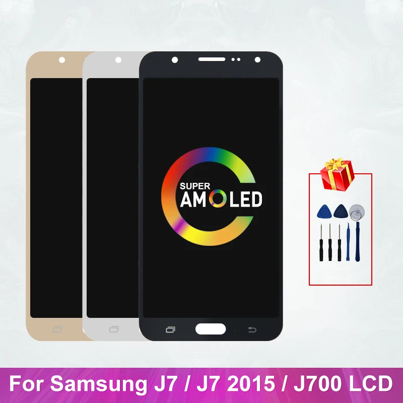 J7 2015 супер AMOLED для Samsung Galaxy дисплей J700 J700F J700H ЖК с сенсорным экраном дигитайзер