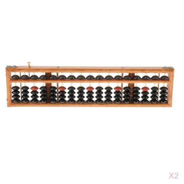 

2pc Wooden 17 Column Math Abacus Counting Calculator Educational Toys Black