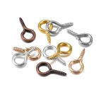 Маленькие крошечные мини-штифты Eyepins, крючки, петли, винтовые застежки с резьбой, крючки сделай сам для изготовления ювелирных изделий, аксессуары, оптовая продажа, 200 шт.