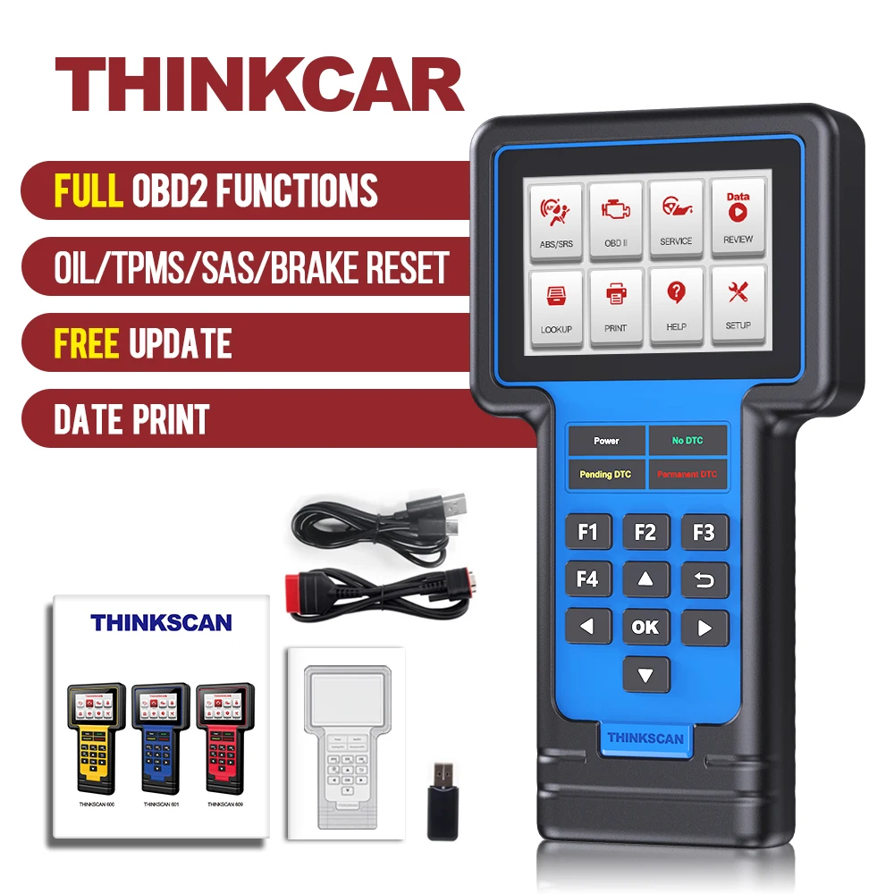

THINKCAR THINKSCAN 601 OBD2 Car Diagnostic Tool Engine ABS SRS Systems Diagnostic Code Reader Free Update Oil EPB SAS TPMS Reset
