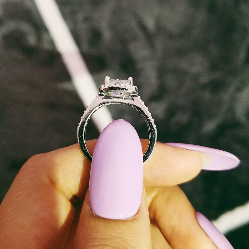 Оригинальный 925 пробы Серебряная Подушка Cut палец кольцо ювелирные наборы для