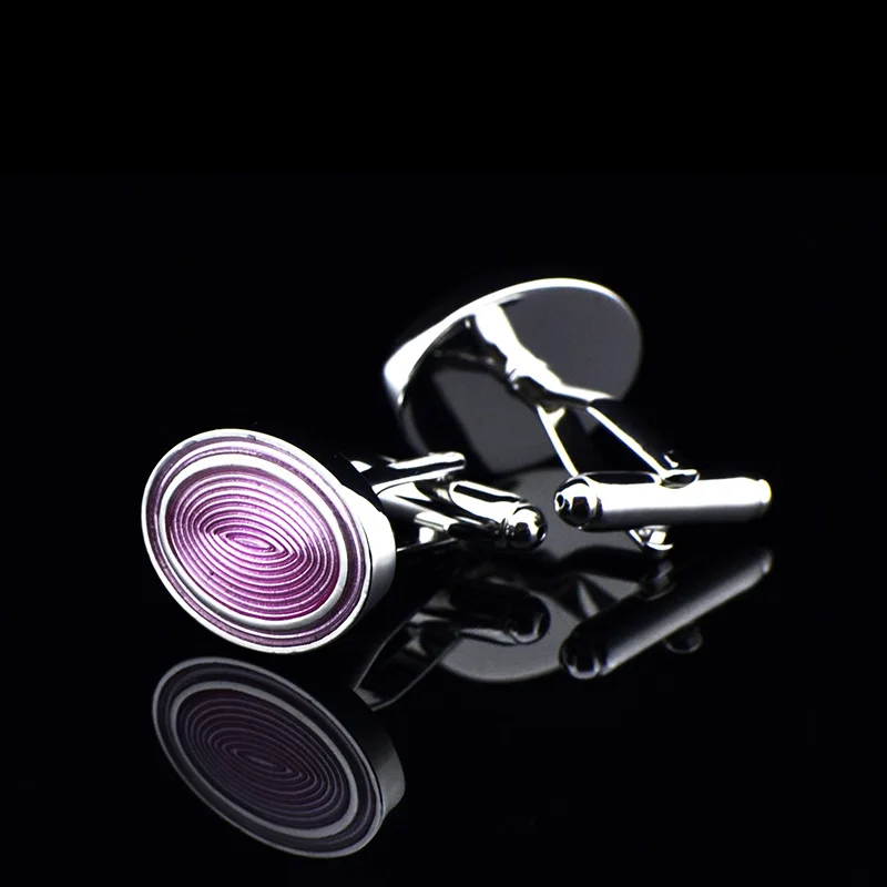 

JHSL Brand Fashion Men's Jewelry Oval Pink Enamel Men Shirt Cufflinks High Quality Wedding gift