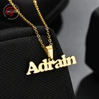 Подвеска с именем Goxijite для женщин, ожерелье из нержавеющей стали с буквами на заказ, ожерелье-цепочка с именной табличкой, ювелирное изделие