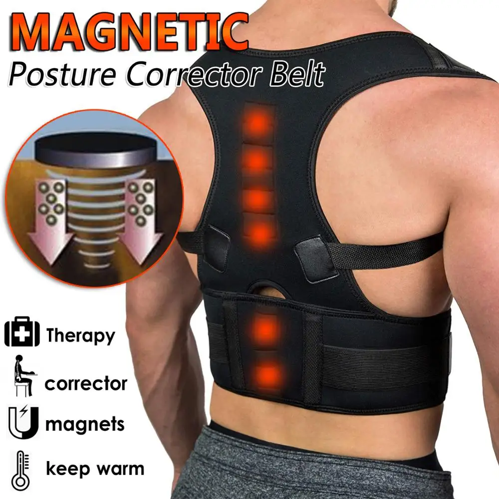 

2019 Orthopedic Shoulder Back Support Belt Corrector Posture Back Brace Magnetic Posture Corrector Men Women Belt