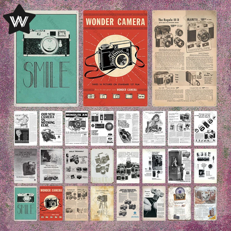 

Wonder Camera Metal Sign Plaque Metal Vintage Pub Funny Tin Sign Wall Decor Vintage Camera Tinplate Sign Man Cave Bar Decoration