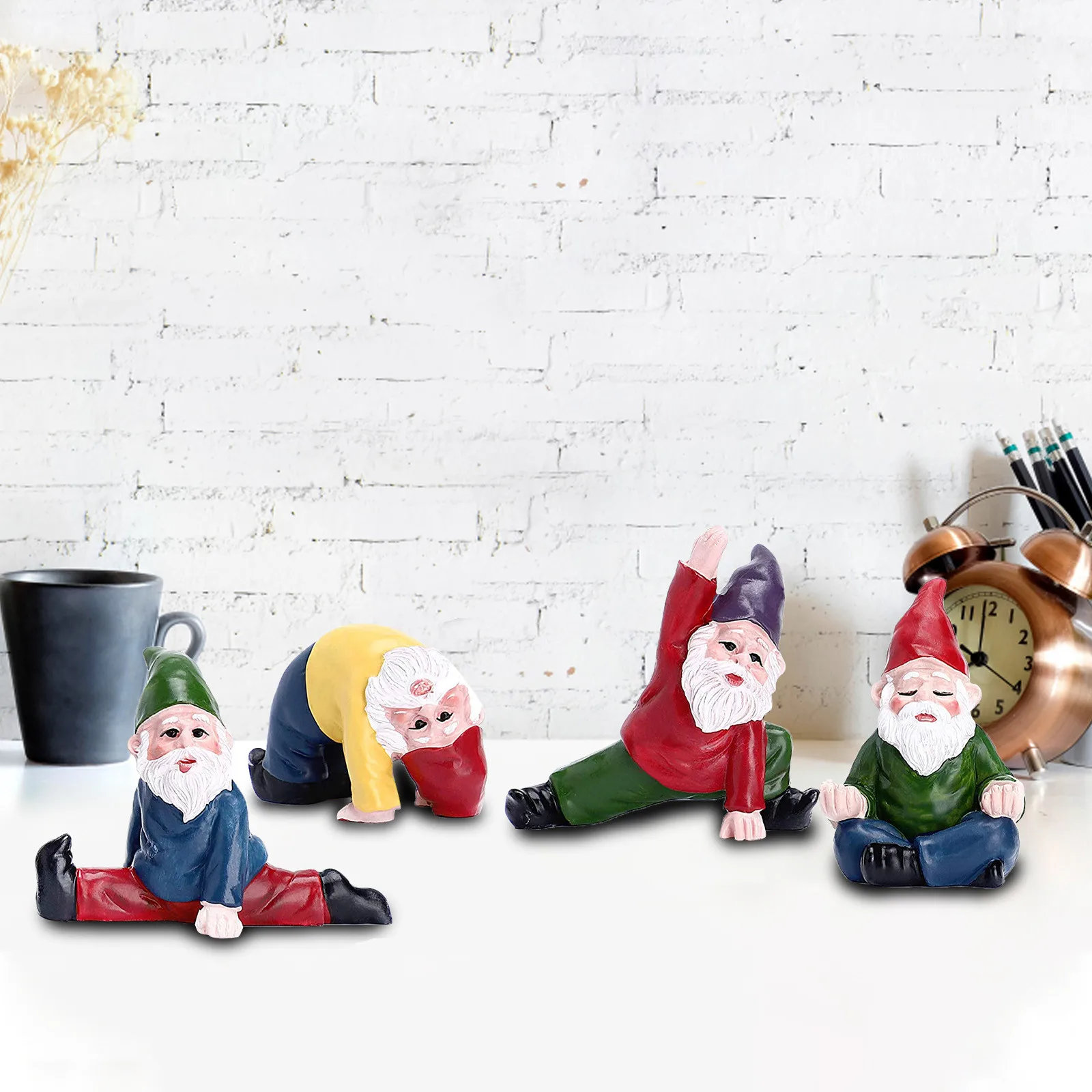 

1 piece of mini yoga miniature dwarf dwarf funny resin statue cute DIY bonsai decoration desk outdoor garden sculpture decoratio