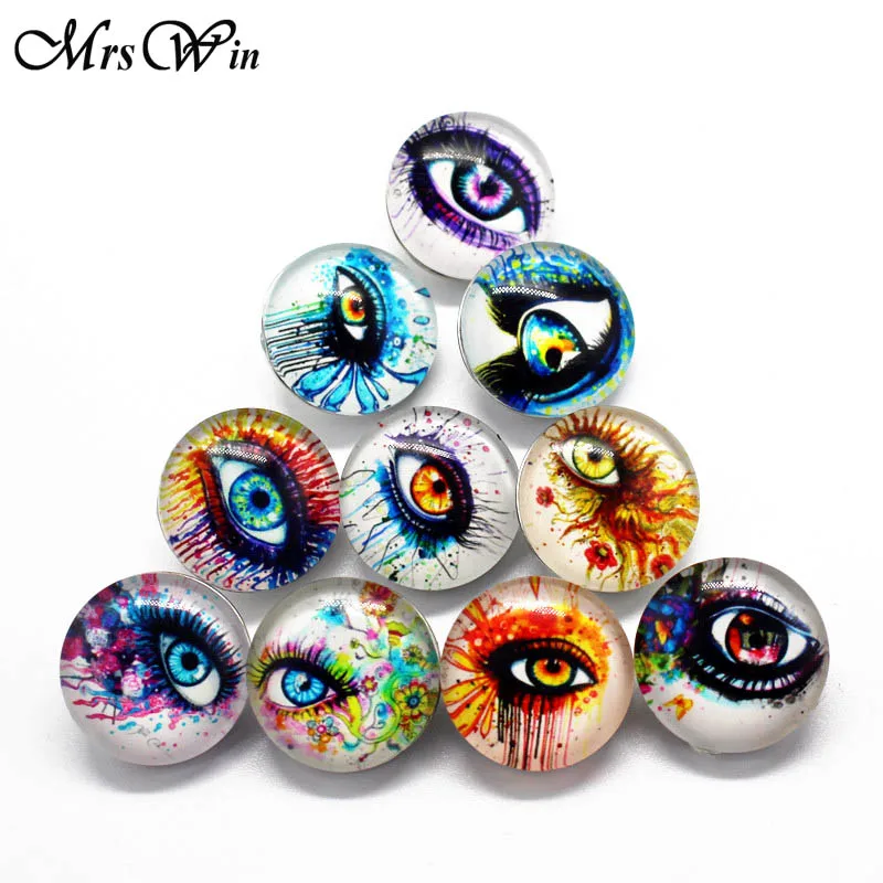 10 шт./лот Новые оснастки ювелирные изделия Красочные Глаза имбирь 18 мм стеклянные