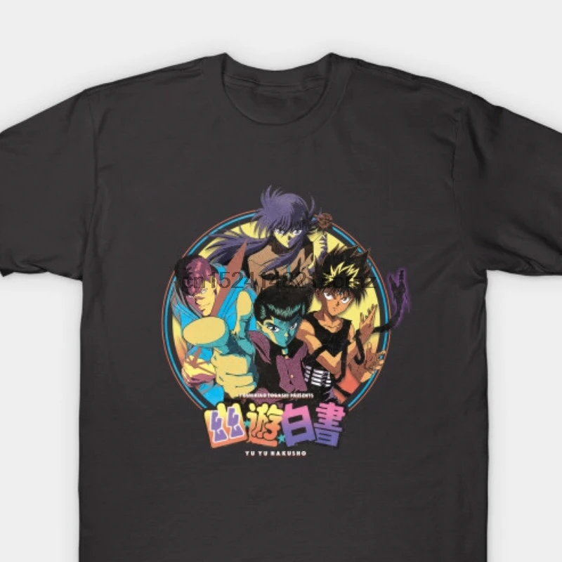 100% хлопок круглый вырез Заказные мужские футболки с принтом футболка Yu Hakusho
