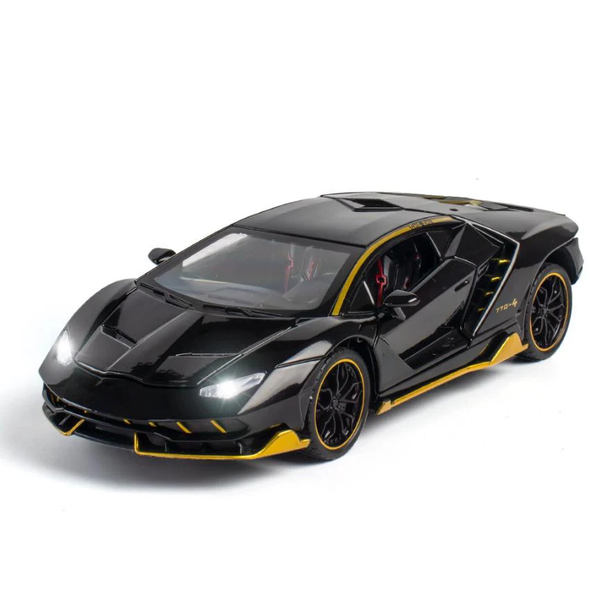 Hot scale 1:24 wheels diecast car germany bull logo metal model with light sound Lambor lp770-4 Centenario pull back vehicle toy | Игрушки и