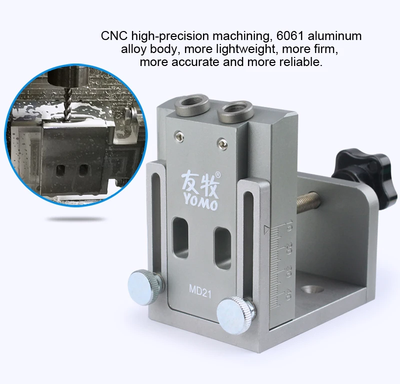 

2020 upgrade Fast clamping Pocket Hole Jig Kit System With 9mm Drill Bit Set Carpenter WoodWorking Tools kit