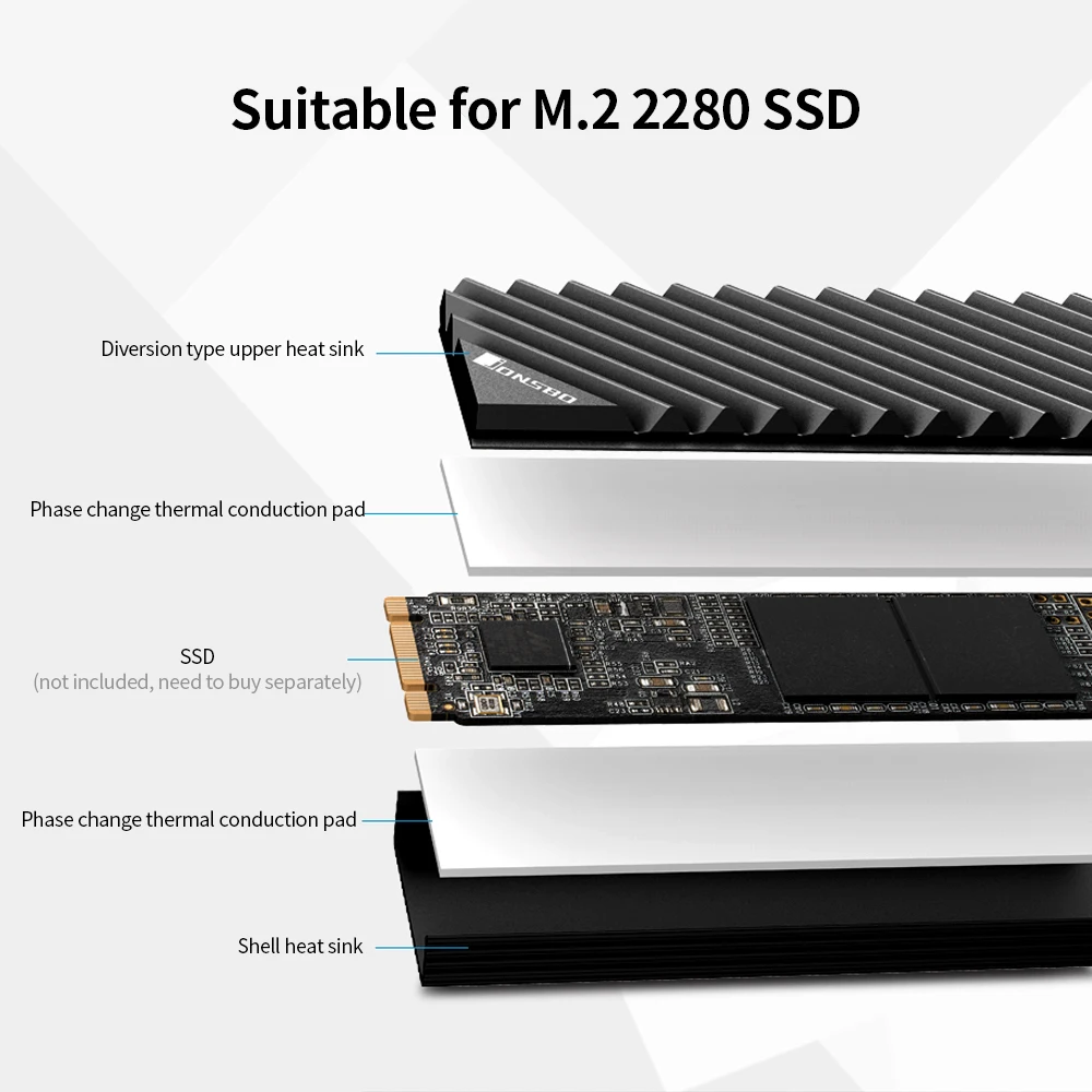 Φ радиатор M.2 SSD теплоотвод алюминиевый дизайнерский без радиатора с