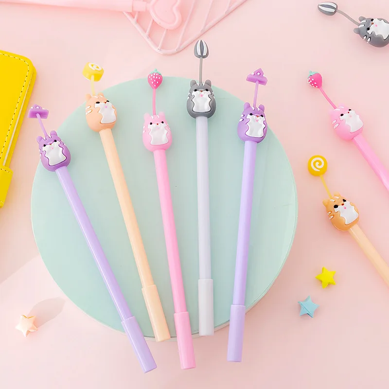 Tanie 24 Sztuk Koreański Kreatywny Cartoon Miękkie Słodkie Chomik Silikonowe Zestaw Długopisów żelowych śliczne Student Egzamin Narzędzia Do Pisania Podpis Biurowy Długopis