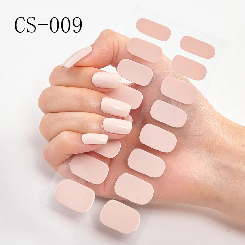 

16Tips Hot Selling Pure Color Nail Wraps Nail Stickers Glitter Full Cover Nail Manicure for Girl DIY Nail Art Drop Shipping