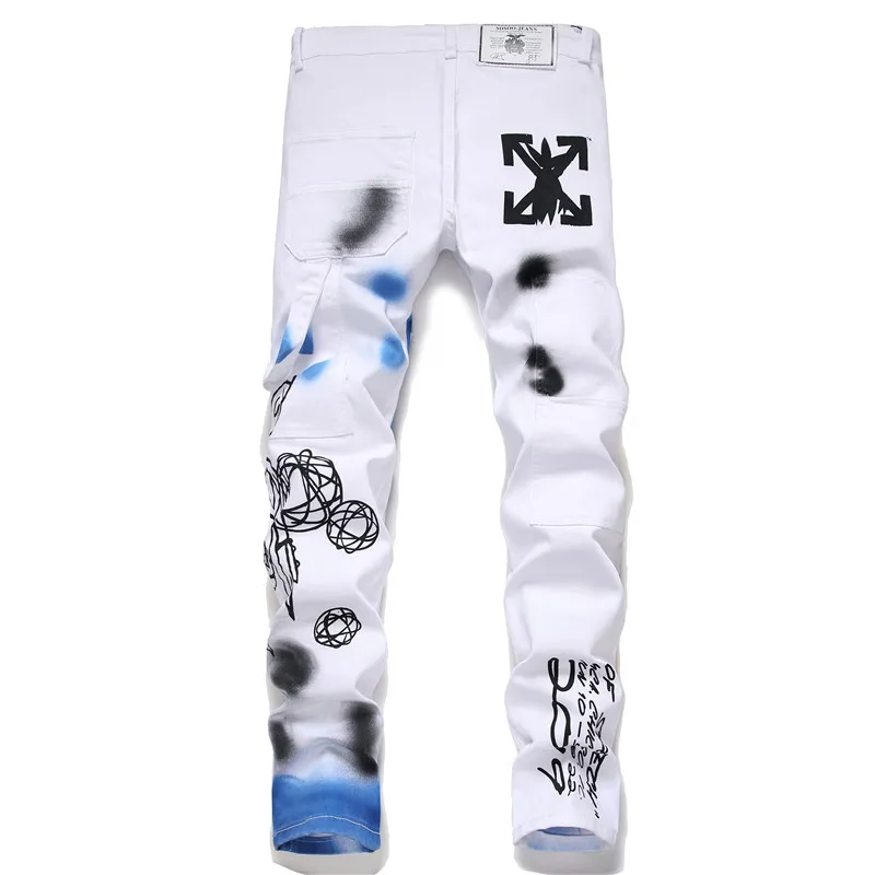 Брюки мужские с цифровым принтом модные штаны в европейском и американском стиле