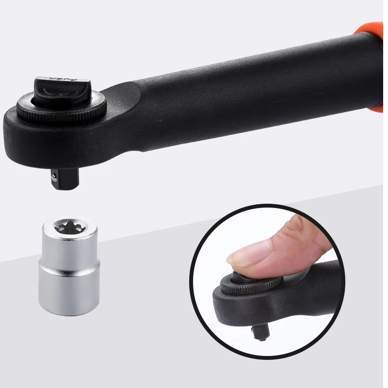 

1/4 Fast Ratchet Wrench 8-Piece Hexagon Socket Portable Car Repair Universal Wrench Fast Ratchet Socket Wrench Set