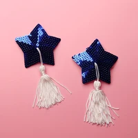 female sexy chest paste sequins tassel five pointed star shaped self adhesive cover nipple accessories womens chest stickers