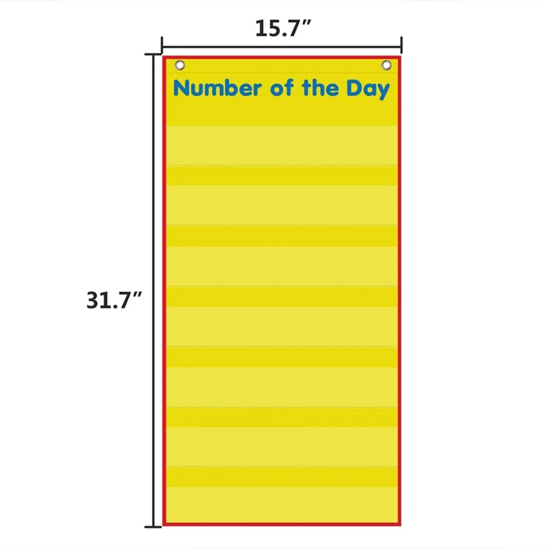 

Kids Number Pocket Chart Portable Educational Toy Number of the Day Chart with Cards for Clroom Home Teaching