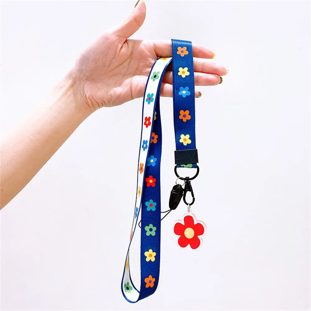 

Fashion Korean Style Flowers Card Holder Cute Lanyard Work Card ID Badge Holder Retractable Bank Business Credit Card Cover