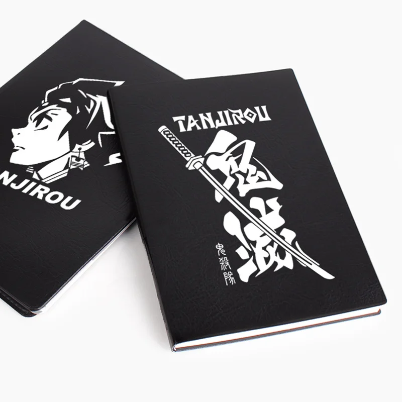 Anime Demon Slayer Kimetsu No Yaiba Tanjiro Kamado Notebook Cosplay Black Print Stationery Gifts Student School Study Tool CS147
