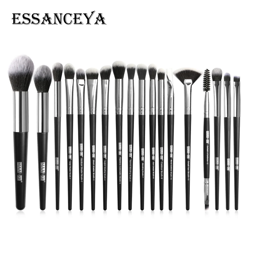18 pcs ESSANCEYA Новая мода профессиональный макияж кисти для макияжа кисточки 15/18/20 шт глаз для пудры, основы, кисти для макияжа, для румян Набор для Красота - Handle Color: 18 pcs
