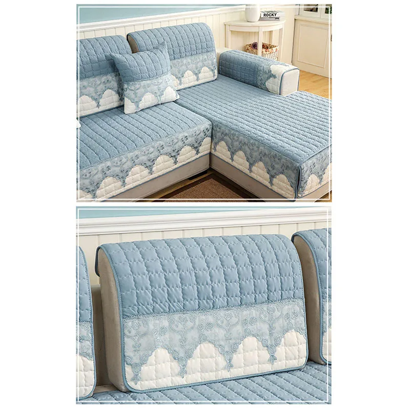 Секционный чехол для дивана утолщенный угловой кушетки кружевное покрывало