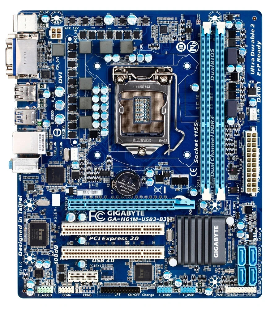 

GA-H61M-USB3-B3 For Gigabyte Intel H61 Socket LGA 1155 Motherboard Micro ATX DDR3 16G USB2.0 Desktop Used Motherboard 1155 SATA2