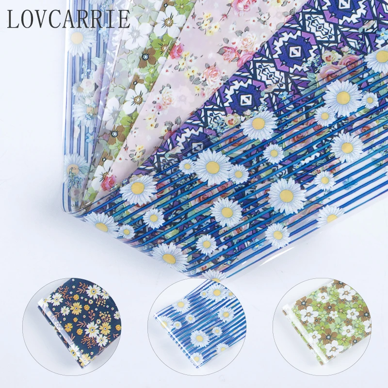 12 шт. наклейка с цветком для ногтей переводная Фольга наклейки дизайна