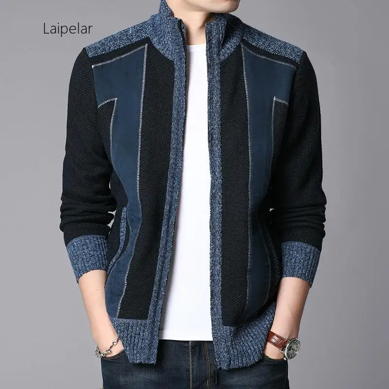 

Мужской зимний кардиган на молнии, с подкладкой из шерсти и кашемира