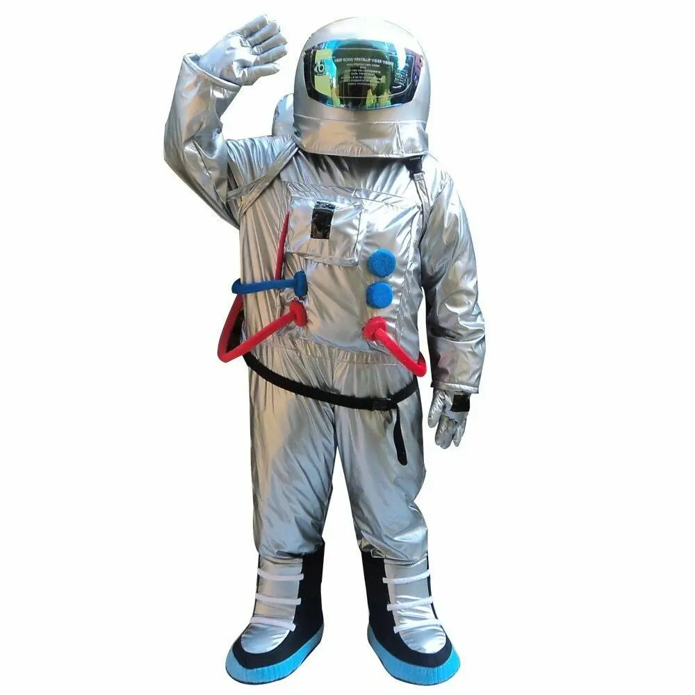 

Серебряный костюм астронавта талисмана костюмы Косплей Вечеринка платье наряды одежда карнавал Хэллоуин фестиваль взрослые дети