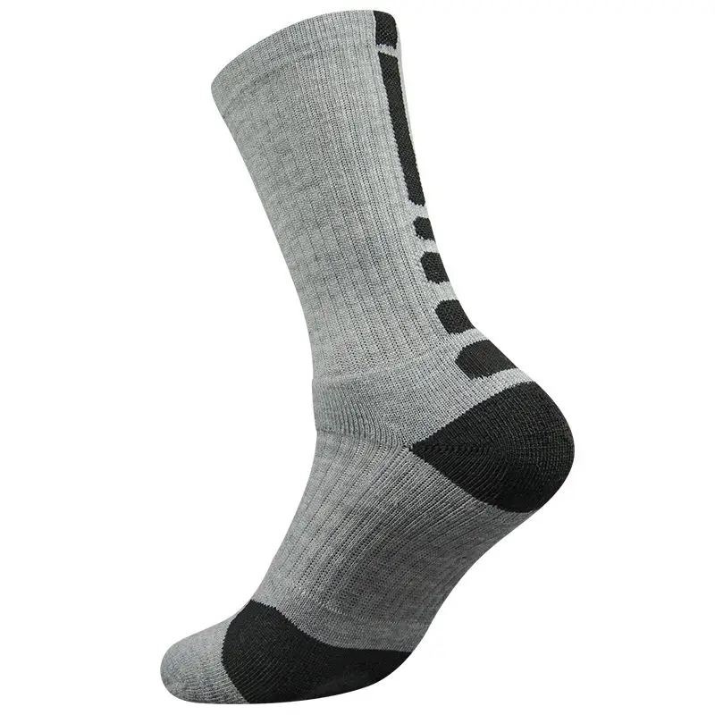 Super Elite Men Cotton Basketball Long Sock Crew Work Walking Hiking Sports Socks Male Funny Cycling Cushioned Terry Damper images - 6