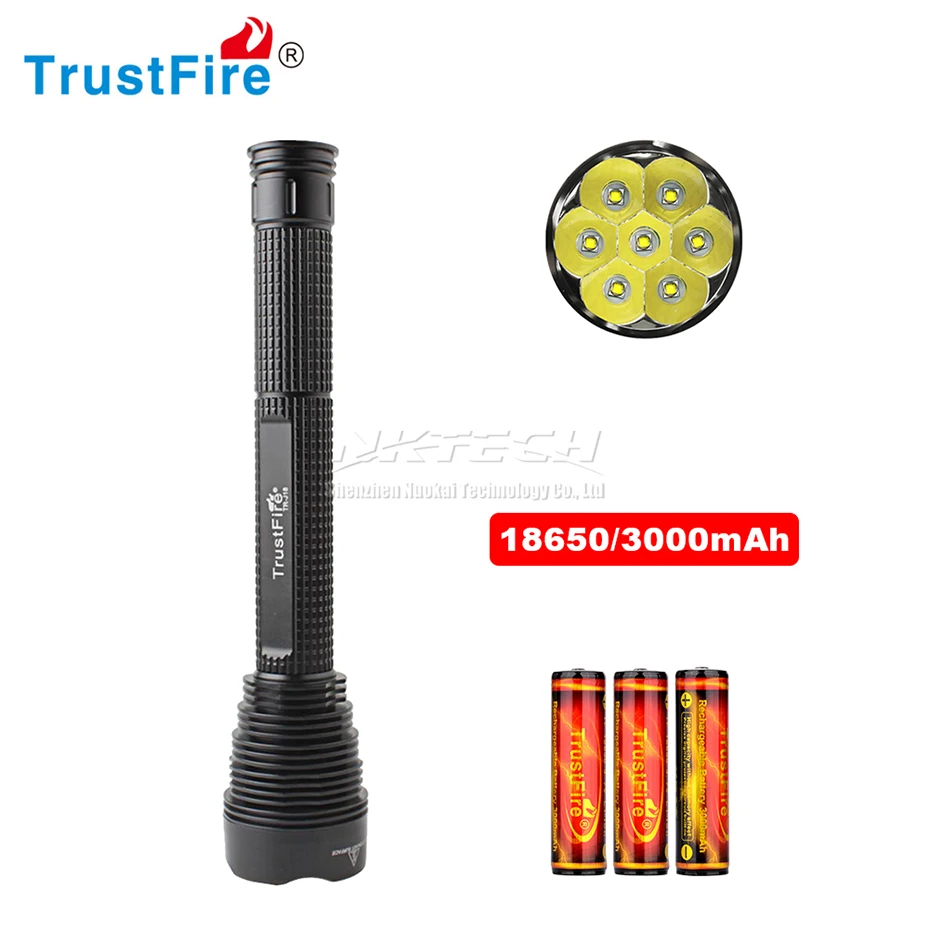 TrustFire TR-J18 светодиодный фонарь 8500 люмен 5-Mode 7x XML-T6 светодиодный фонарь высокой мощности супер яркий для рыбалки велосипеда кемпинга пешего туризма - Испускаемый цвет: 3Pcs 18650 3000mAh