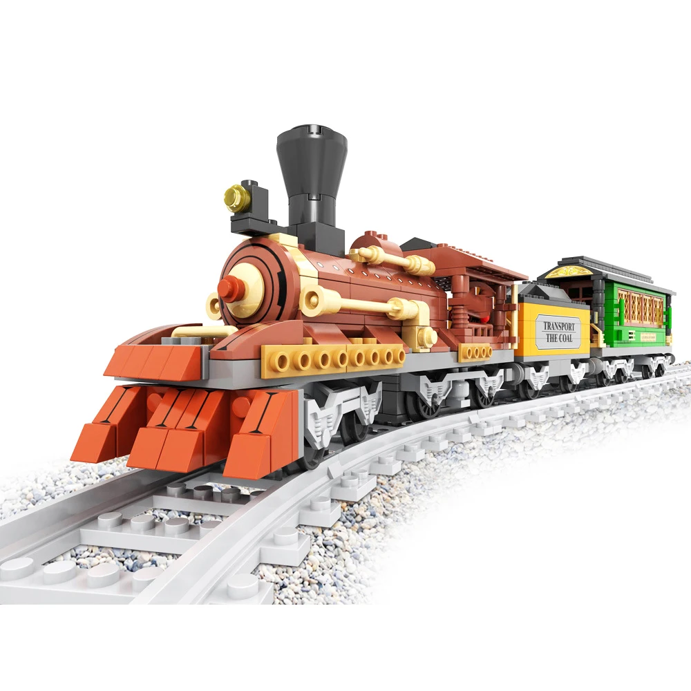 

Ausni 25809 483pcs Train Creator Classical Steam Locomotive Figure Building Blocks Set Railway Toys For Children birthday Gifts