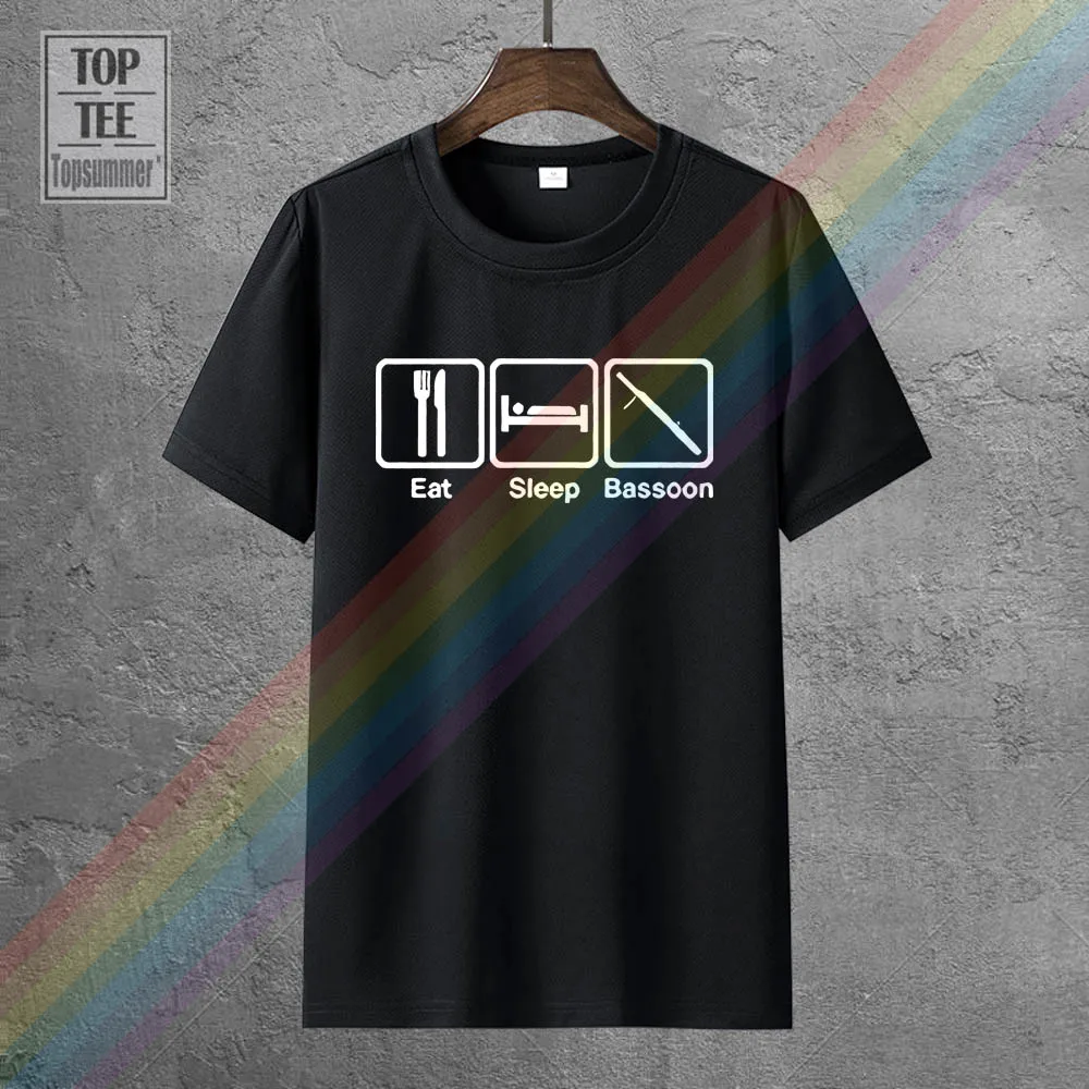 Hedging Leisure Round Neck Loose Large Size Short Sleeves Gildan Eat Sleep Bassoon T Shirt Tees Clothing Big Size