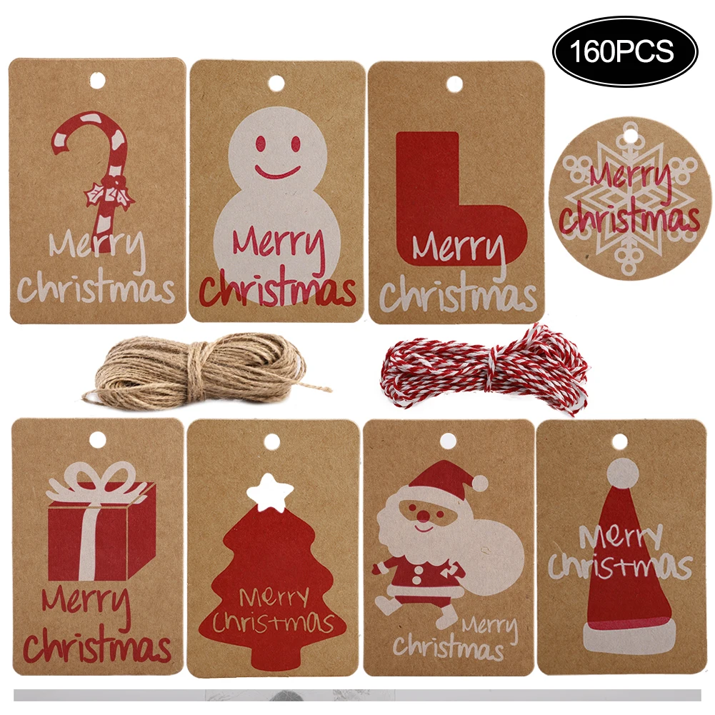 DIY Рождество ручной работы висячая бирка Крафт бумажная для подарка этикетка