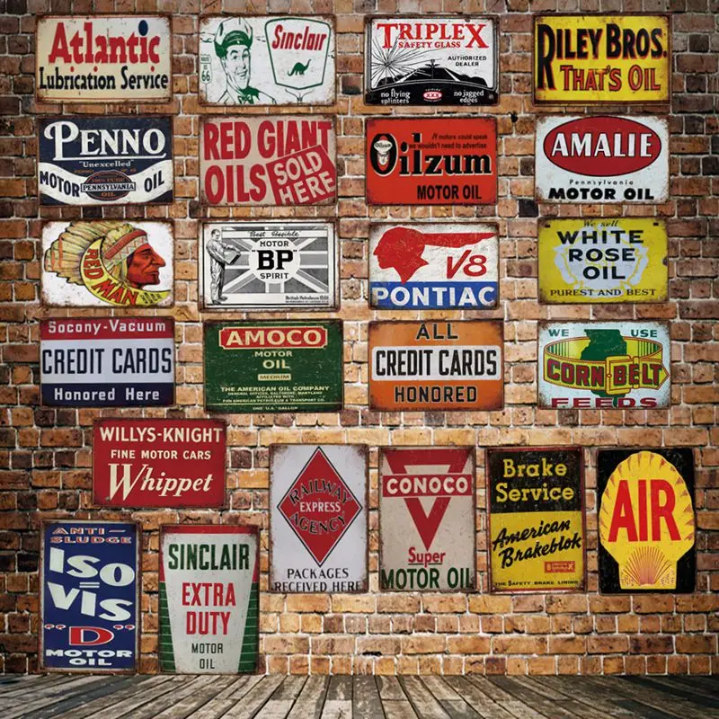 

[ DecorMan ] SINCLAIR CONOCO BP MOTOR OIL Garage TIN SIGN Custom wholesale Mural Paintings Bar PUB Garage Decor LT-1857