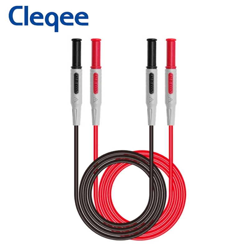 Cleqee P1032 двойные 4 мм безопасные штекеры типа банан испытательные выводы прямые