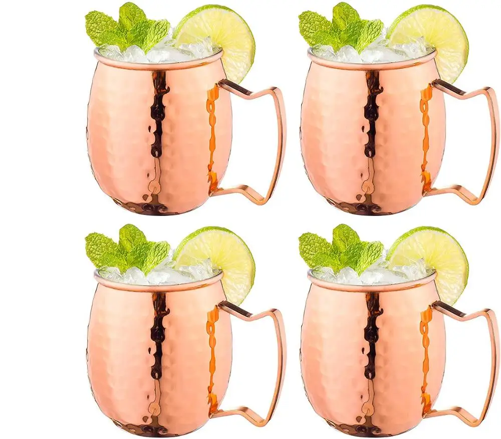 

Moscow Mule Copper Mugs Classic Drinking Cup Set Home, Kitchen, Bar Drinkware Helps Keep Drinks Colder
