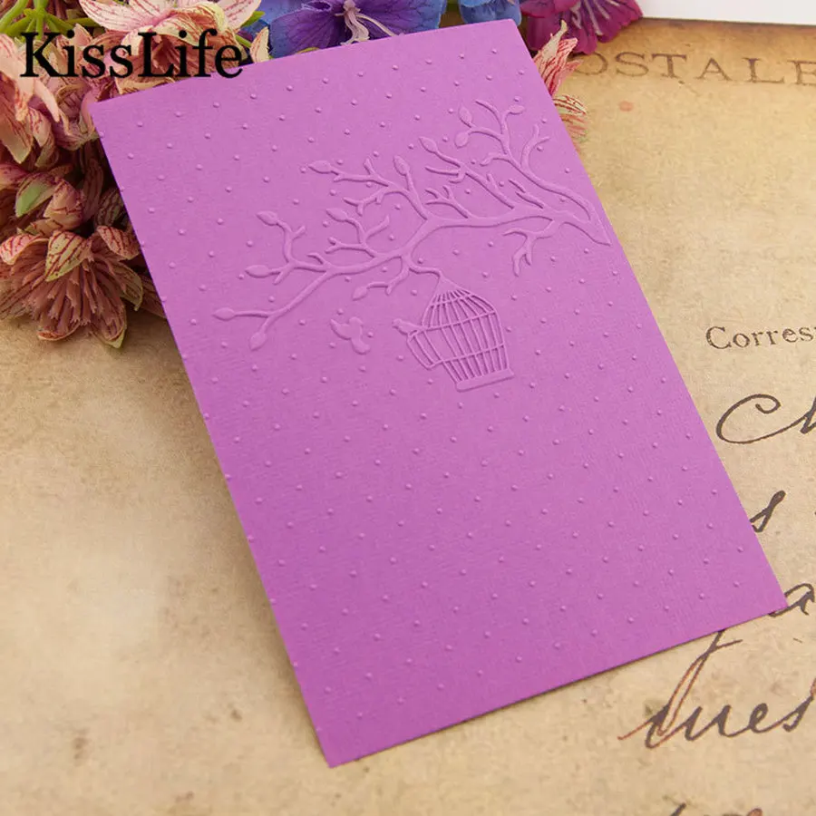 2019 New Tree Branches Cute Birds Cage Circle Dots Plastic Embossing Folders for Scrapbooking Paper-card Christmas | Дом и сад