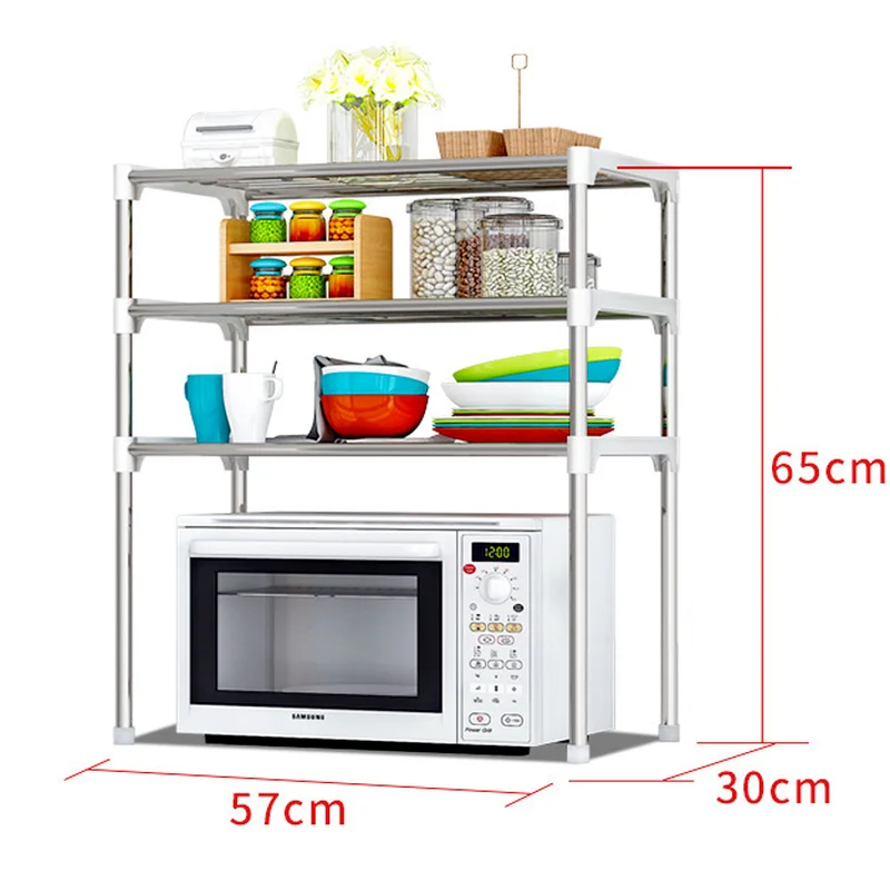 

2-Tier/3-Tier Microwave Shelf Rack Kitchen Shelf Spice Organizer Kitchen Storage Rack Bathroom Organizer Shelf Book Shoes Shelve