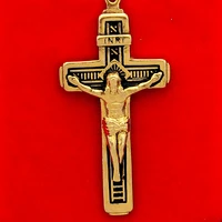 jesus cross pendant chain men women jewelry yellow gold filled crucifix accessories