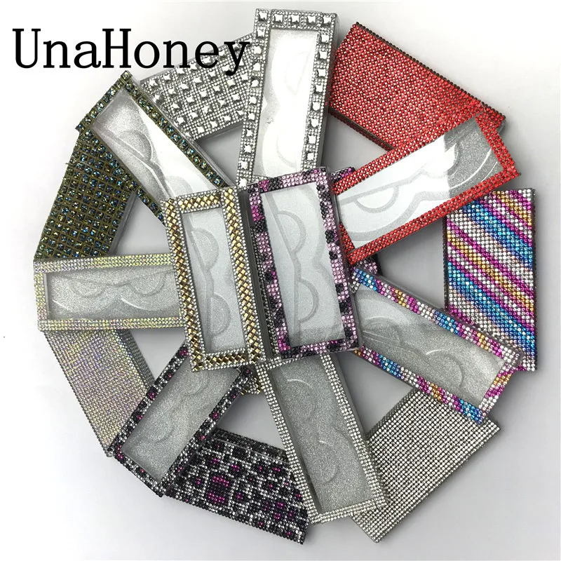 Цветной Украшенные PU искусственными бриллиантами оптовая продажа ресниц чехол