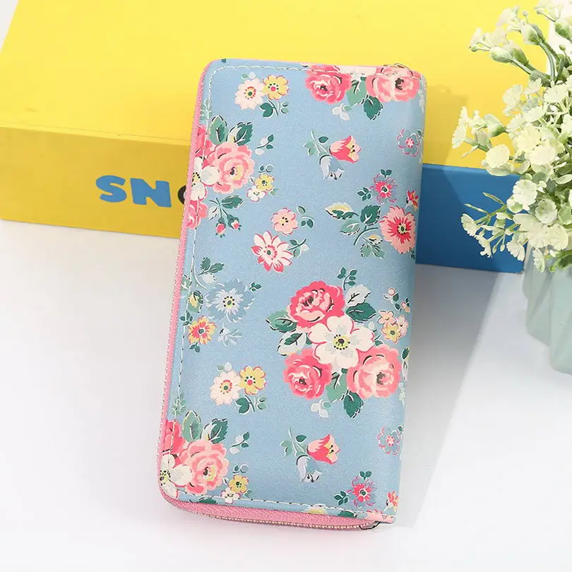 KANDRA Летний Новый женский цветочный принт модный длинный ладонь кошелек дорожный