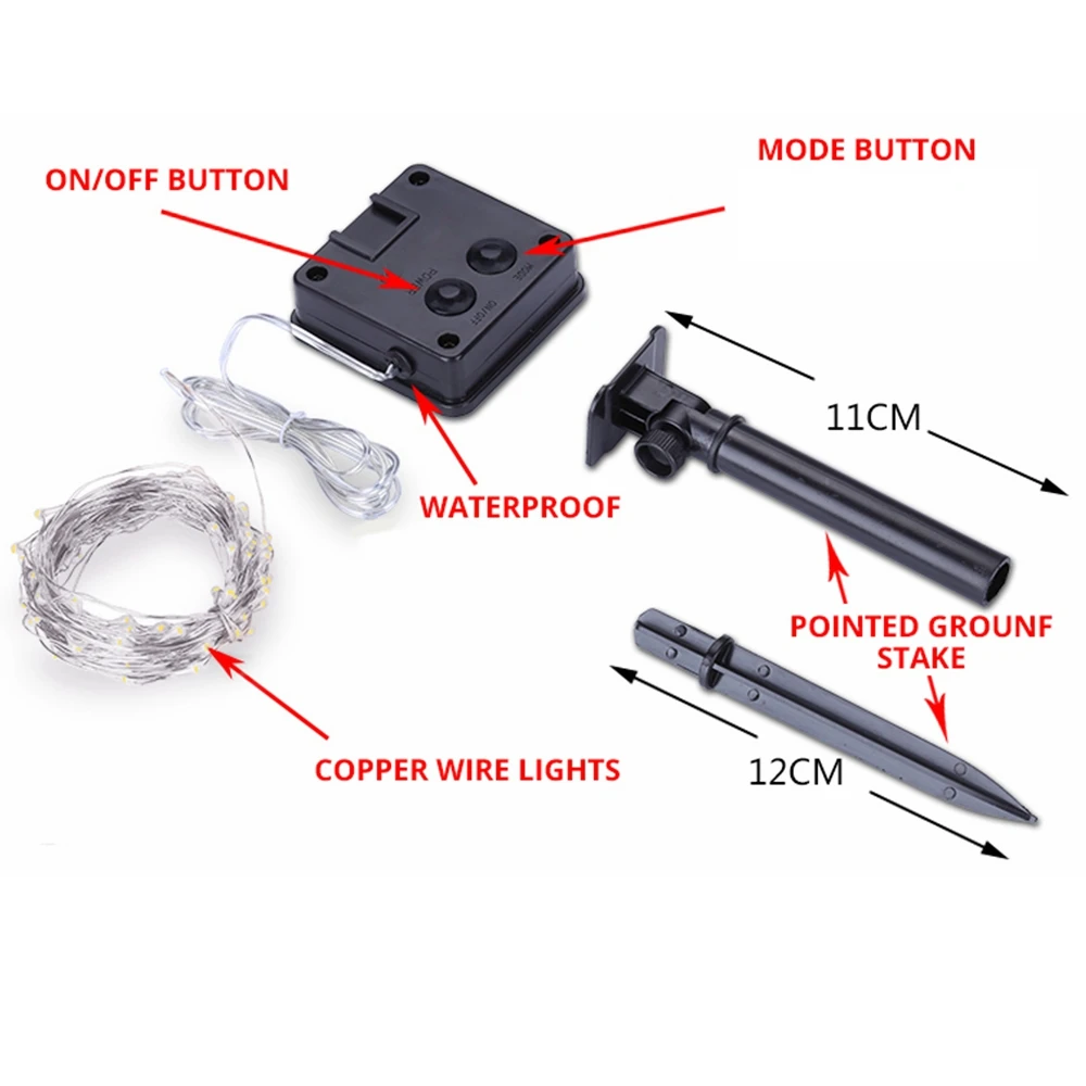 

10/20M 50/100/200LEDs Solar String Lamp Garland Copper Wire Fairy Lights For Christmas Tree Wedding Party Outdoor Decoration