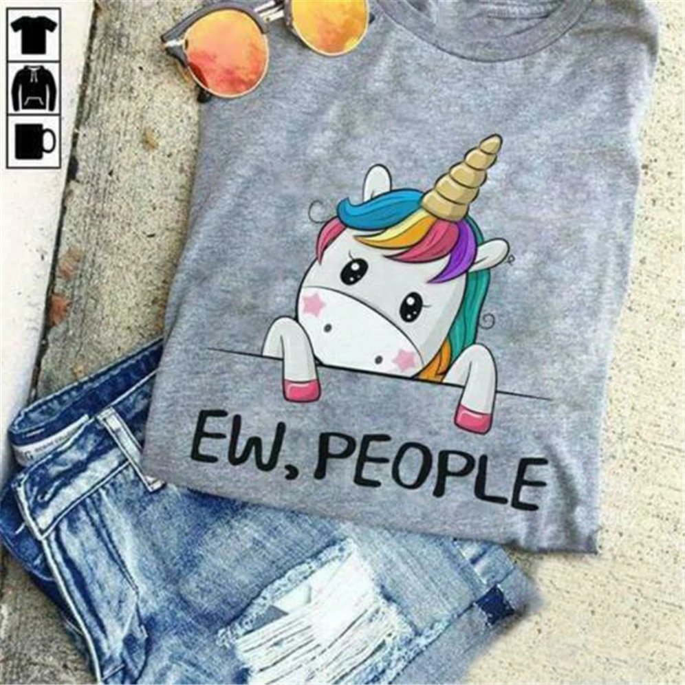 Единорог Ew люди мужская футболка спортивный серый хлопок подарподарочная на